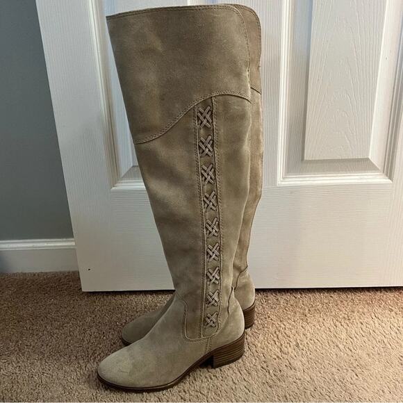 Vince Camuto Kreesell Knee High Taupe Boots Size 5.5 Women’s - Picture 1 of 10